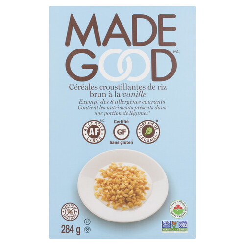 Made Good Organic-Gluten-Free Brown Rice Crisps Cereal Vanilla 284 g