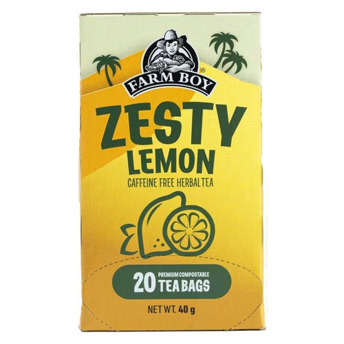 Farm Boy Caffeine-Free Herbal Tea Zesty Lemon 20 Tea Bags