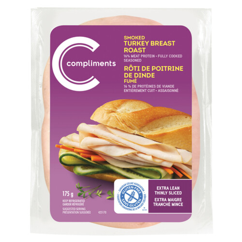 Compliments Extra Lean Smoked Turkey Breast Thinly Sliced Meat 175 g