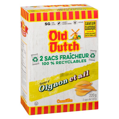 Old Dutch Gluten-Free Potato Chips Onion & Garlic 220 g