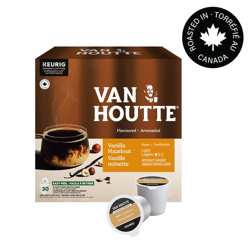 Van Houtte Coffee Pods Light Roast Vanilla Hazelnut 30 K-Cups 300 g