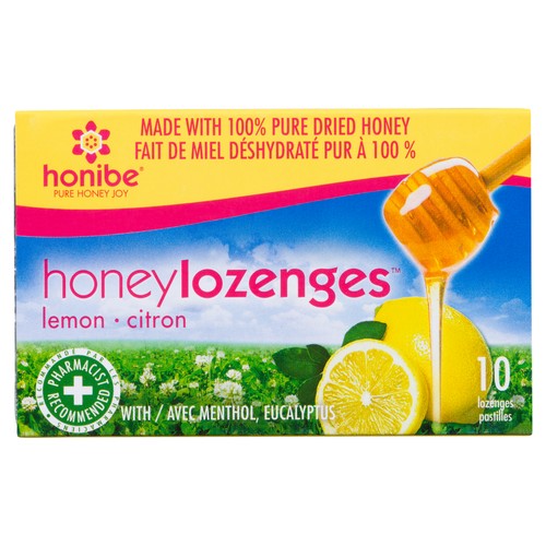 Honibe Lemon With Menthol and Eucalyptus Lozenges 