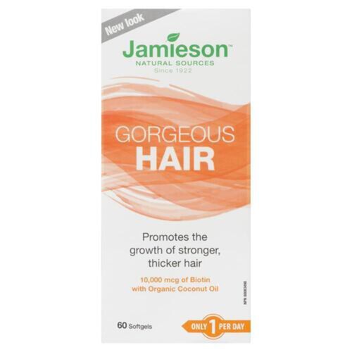 Jamieson Gorgeous Hair Supplement Softgels 60 Count