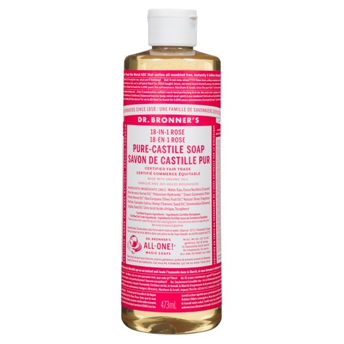 Dr Bronner's Liquid Soap Rose Pure Castile 472 ml