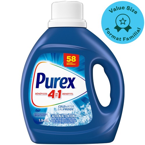 Purex 4 in 1 Liquid Laundry Concentrated Detergent Coldwater 50 Loads 2.03 L 