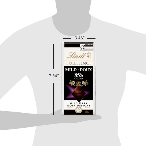 Lindt Excellence 85% Chocolate Bar Mild Family Size 100 g
