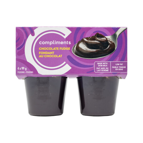 Compliments Pudding Cups Chocolate Fudge  4 x 99 g