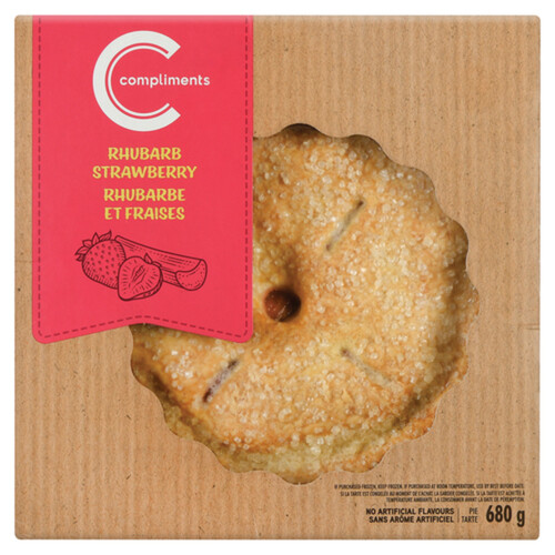 Compliments Pie Rhubarb Strawberry 680 g (frozen)