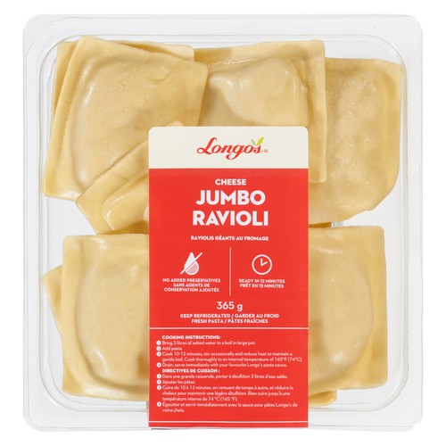 Longo's Fresh Ravioli Cheese Jumbo 365 g