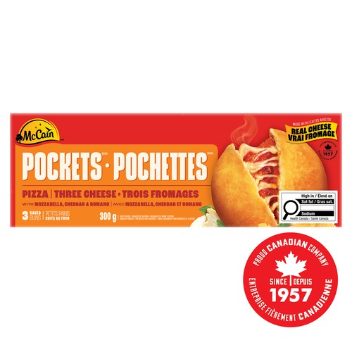 McCain Frozen Pizza Pockets Three Cheese 3 x 100 g