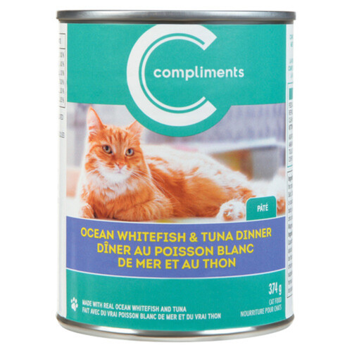 Compliments Wet Cat Food Pate Ocean Whitefish & Tuna Dinner 374 g