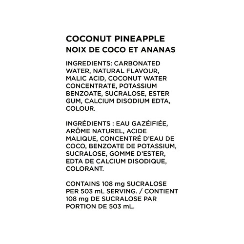 Sparkling Ice Sparkling Water Coconut Pineapple 503 ml (bottle)