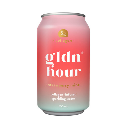 Gldn Hour Collagen-Infused Sparkling Water With Aloe Strawberry Mint 355 ml (can)