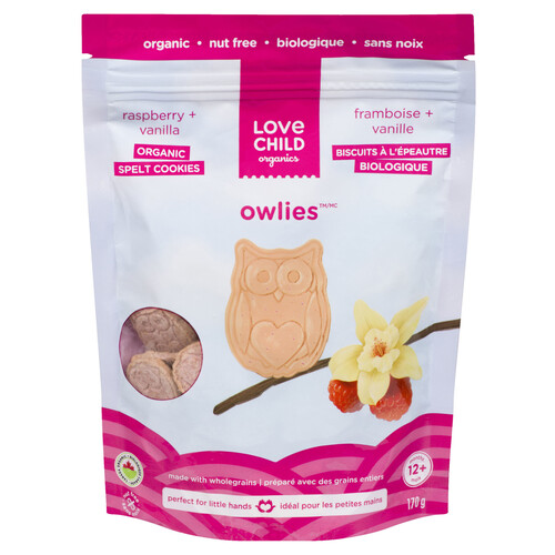 Love Child Organics Owlies Cookies Raspberry & Vanilla 170 g