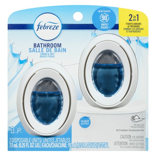 Febreze Bathroom Air Freshener Linen & Sky 2 Pack 15 ml