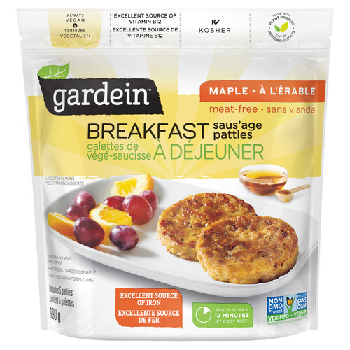 Gardein Maple Breakfast Saus’age Patties 190 g (frozen)