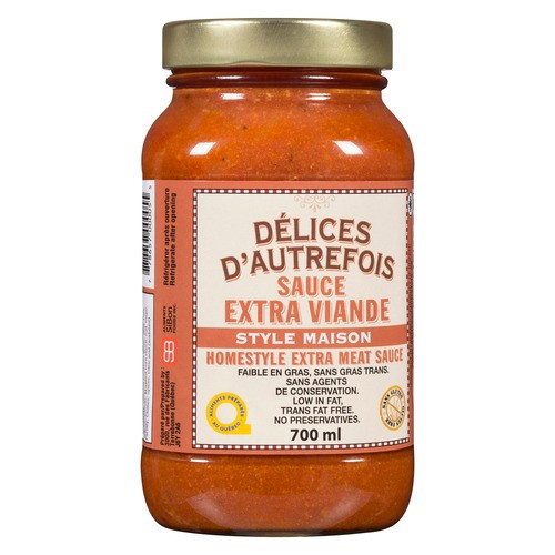 Délices D'Autrefois Pasta Sauce Extra Meat 700 ml