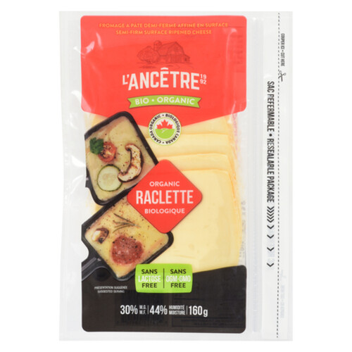 L'Ancetre Organic Raclette Sliced Cheese 160 g