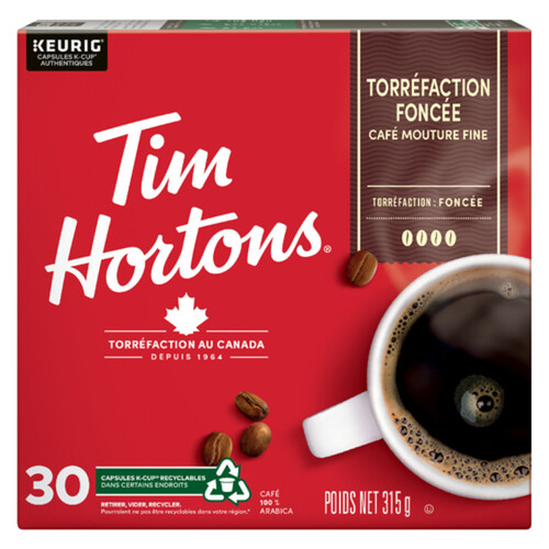 Tim Hortons Coffee Pods Dark Roast 30 K-Cups 315 g