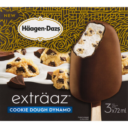 Häagen-Dazs Exträaz Ice Cream Bars Cookie Dough Dynamo 3 x 72 ml
