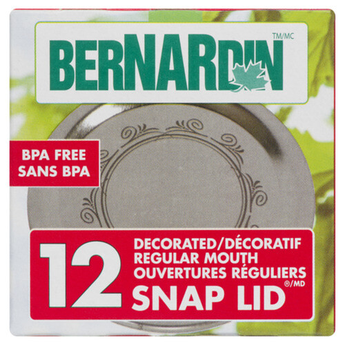 Bernardin Snap Lid Regular Mouth Decorated 12 Pack