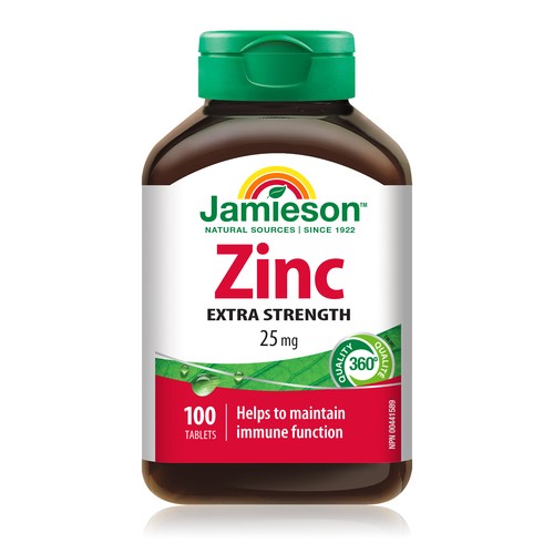 Jamieson 25 mg Zinc Tablets 100 Count
