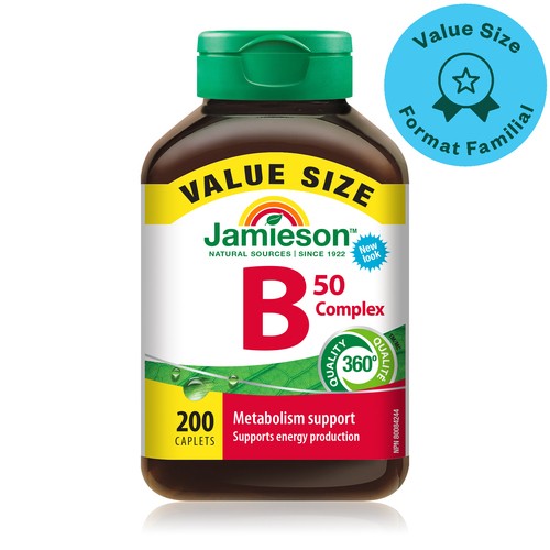 Jamieson Vitamins B50 Complex Caplets Value Size 200 Count