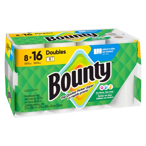 Bounty Paper Towel 2-Ply 8 Double Rolls x 82 Sheets