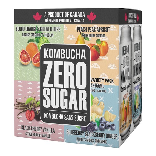 Underground Beverages Kombucha Variety Pack 4 x 355 ml (cans)