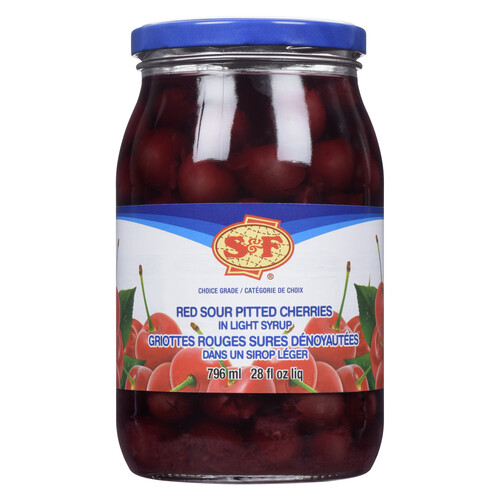 S&F Red Sour Pitted Cherries 796 ml