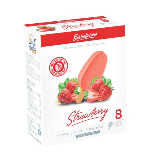 Sorbelicious Sorbet Strawberry 8 x 70 ml