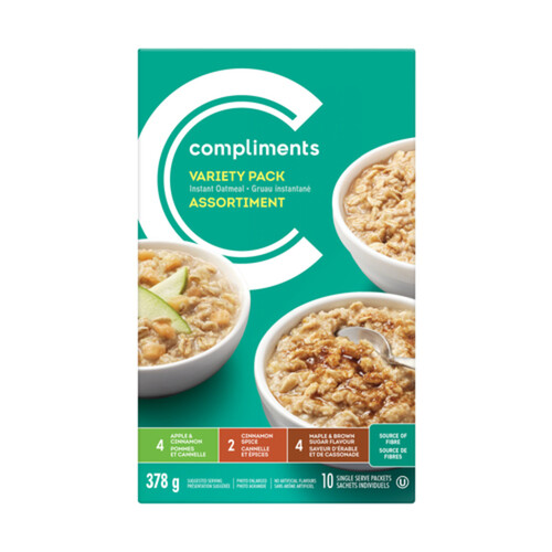 Compliments Balance Instant Oatmeal Variety Pack 378 g 