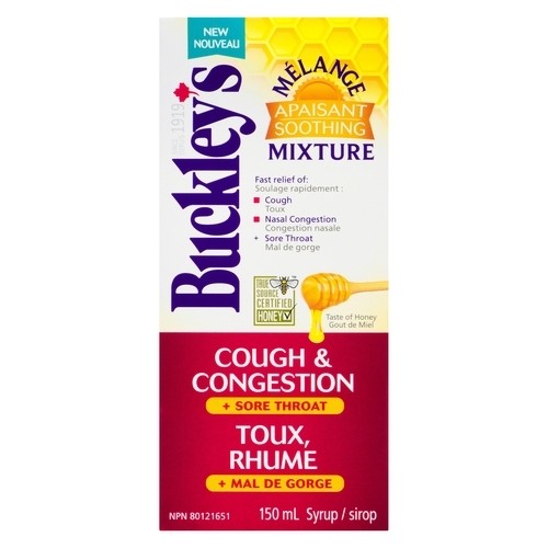 Buckley's Cough & Congestion + Sore Throat Syrup Soothing Mixture 150 ml