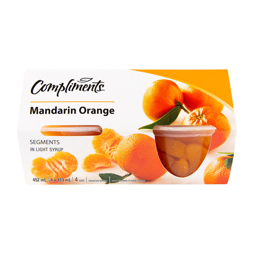 Compliments Mandarin Orange Segments In Light Syrup 4 x 113 ml