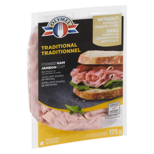 Olymel Traditional Sliced Cooked Ham 175 g