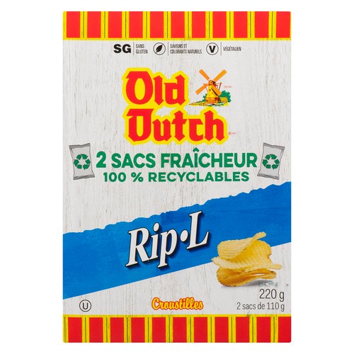 Old Dutch Potato Chips Rip L 220 g