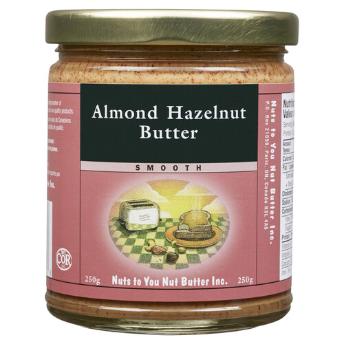 Nuts To You Nut Butter Smooth Almond Hazelnut Butter 250 g