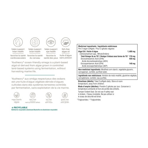 Youtheory Ocean-Friendly Omega Vegan Softgels 60 Count