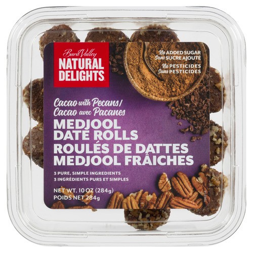 Bard Valley Natural Delights Medjool Date Rolls Cacao With Pecans 284 g 