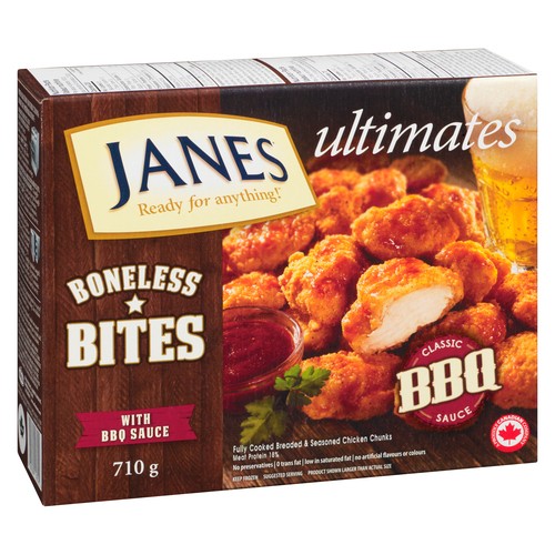 Janes Frozen Boneless Bites BBQ Hickory Chicken 710 g