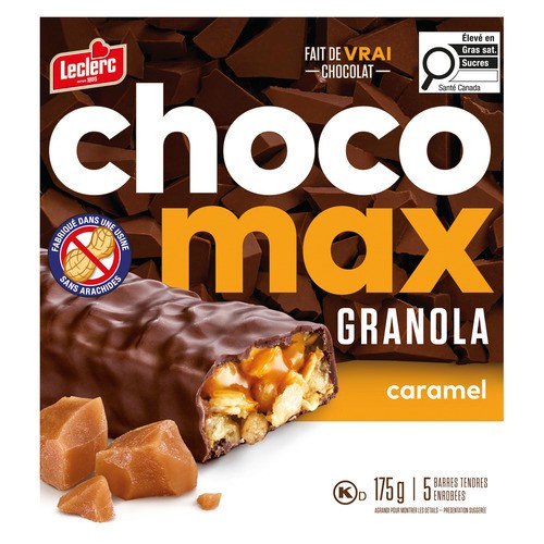Leclerc Chocomax Nut Free Granola Bars Caramel 175 g