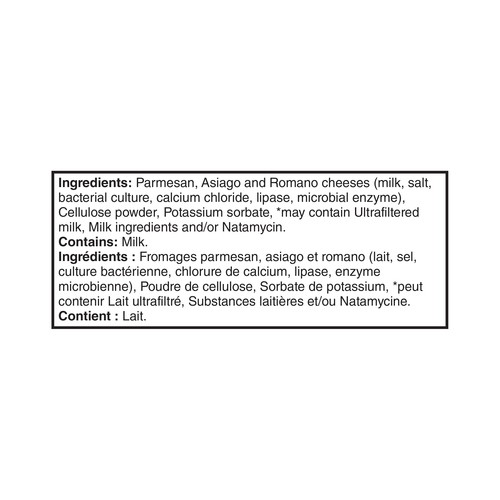 Kraft Shredded Cheese Blend Parmesan Romano-Asiago 200 g