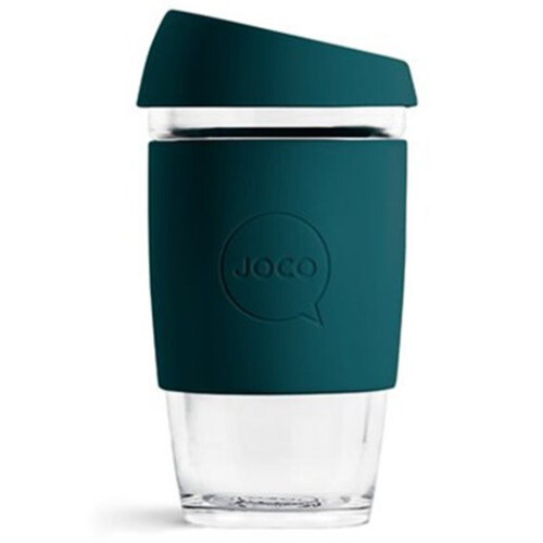 JOCO Glass Reusable Coffee Cup in Deep Teal 1 EA