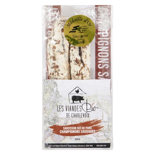 Charlevoix Organic Meats Rondins Mushroom 125 g