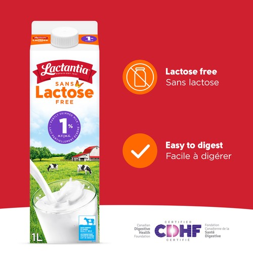 Lactantia Lactose-Free 1% Milk Partly Skimmed 1 L