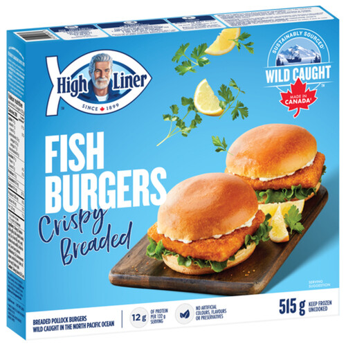 High Liner Frozen Breaded Fish Burger Family Favorites 515 g