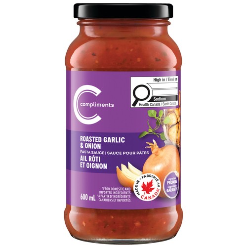 Compliments  Pasta Sauce Roasted Garlic & Onion 600 ml
