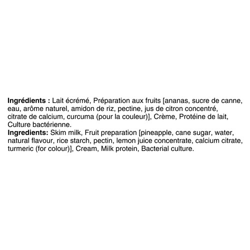 Liberté Greek 2% Yogurt High Protein Extra Fruit Pineapple 650 g