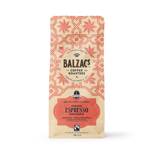 Balzac's Fairtrade Organic Whole Bean Coffee Expresso Blend 340 g