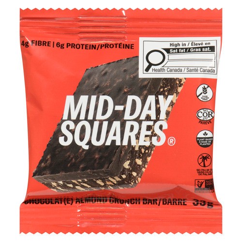 Mid-Day Squares Gluten-Free Plant-Based Bars Almond Crunch 33 g